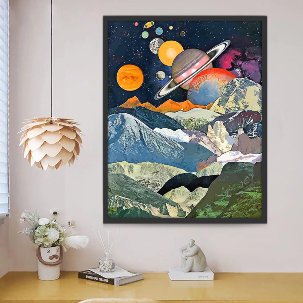 Planeten en Bergen Schilderen op Nummers