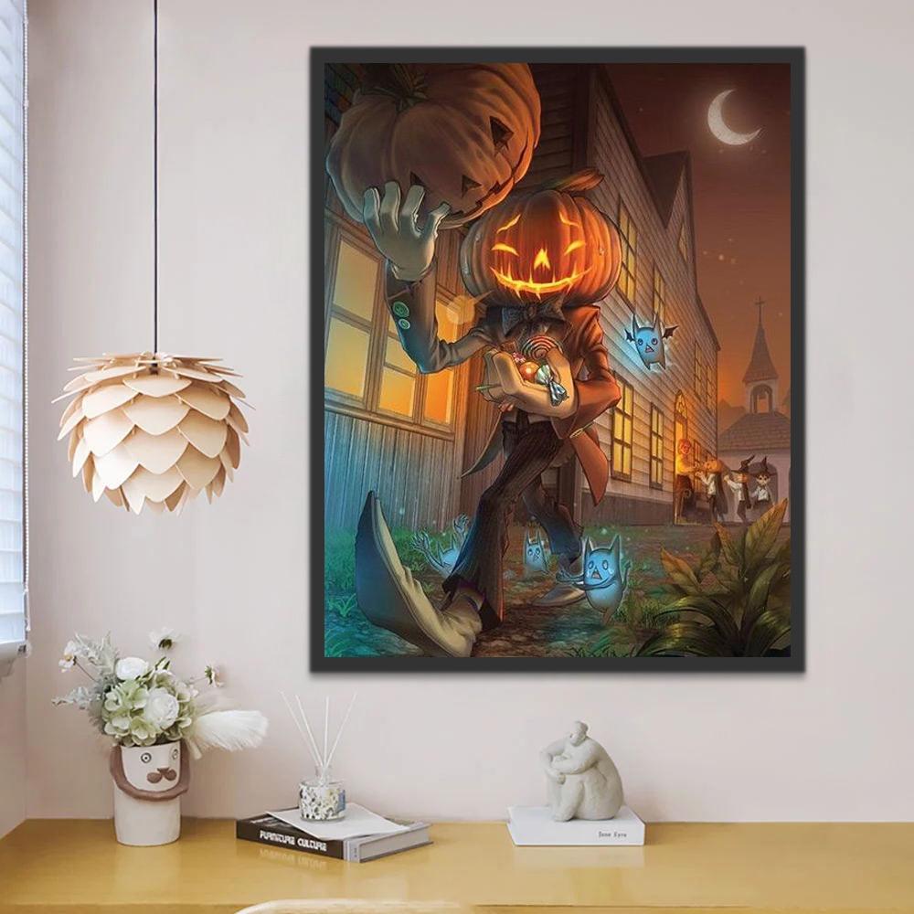 Pompoen Monster in de Nacht Schilderen op Nummers
