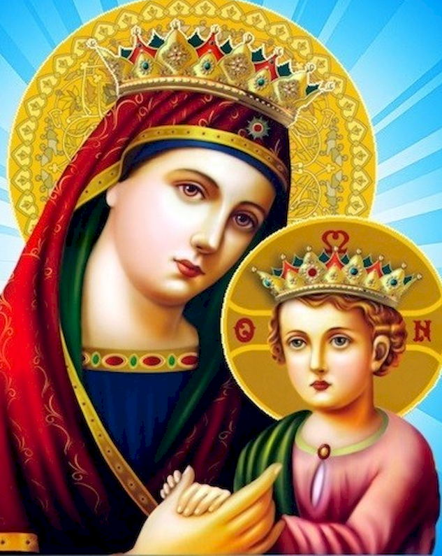 Portret van de Maagd en het Kind Christendom Schilderen op Nummers