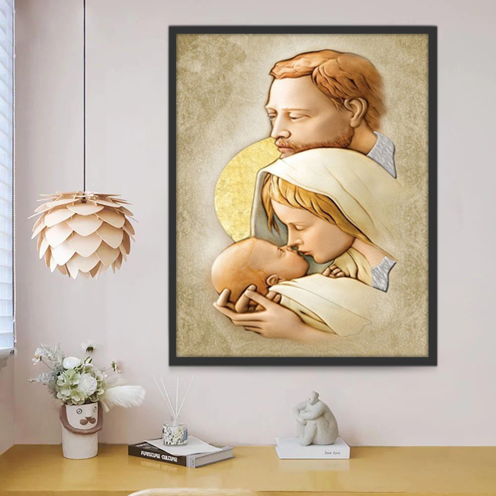Portret van een Familie Christendom Schilderen op Nummers