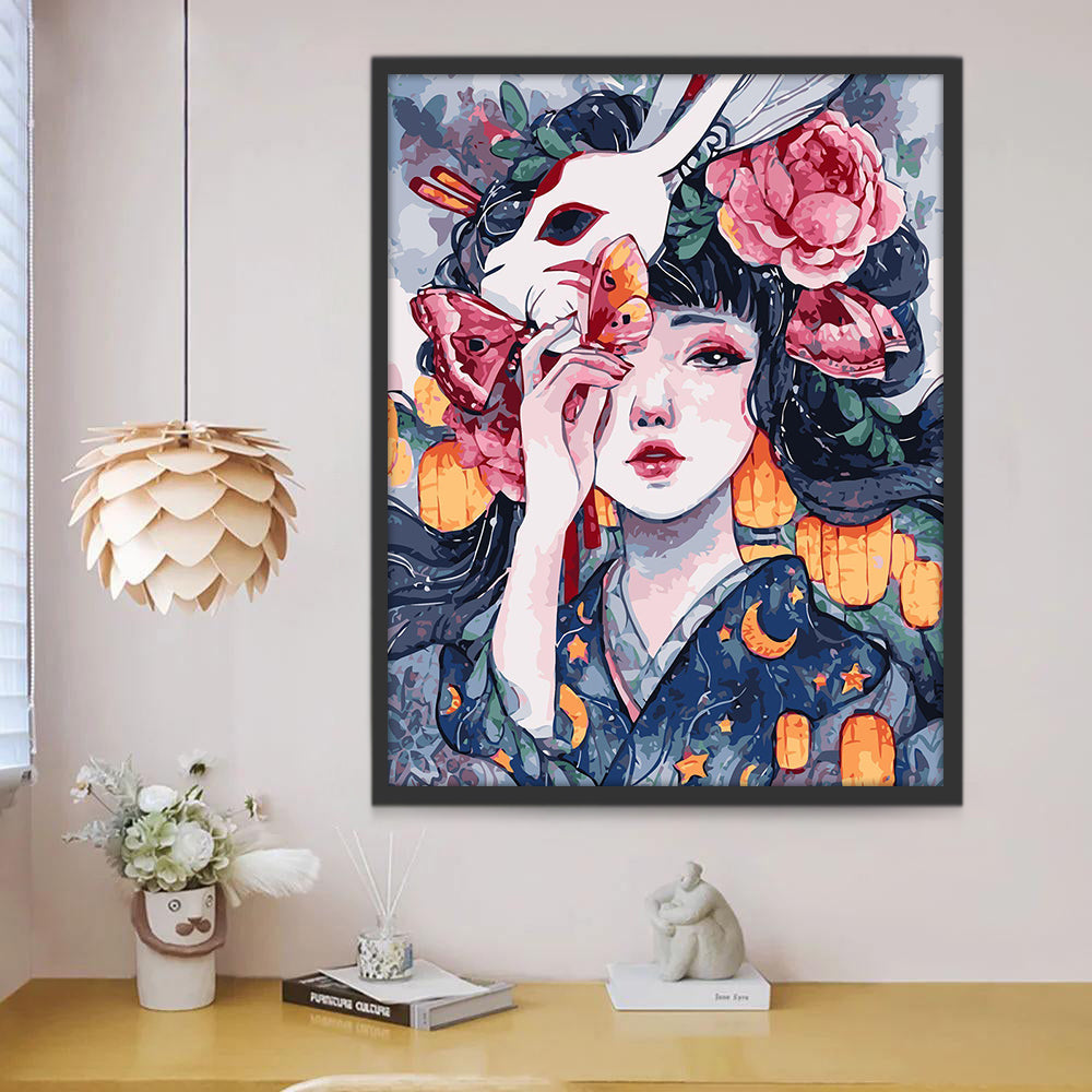 Portret van een Japans Meisje Schilderen op Nummers