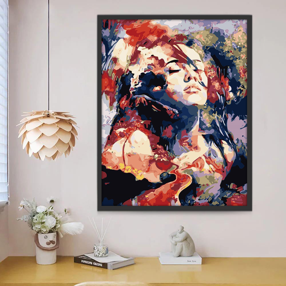 Portret van een Meisje met Gesloten Ogen Schilderen op Nummers