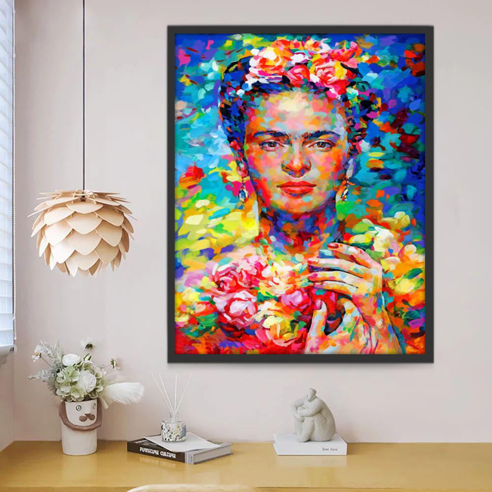 Portret van een Vrouw in Krachtige Kleuren Schilderen op Nummers
