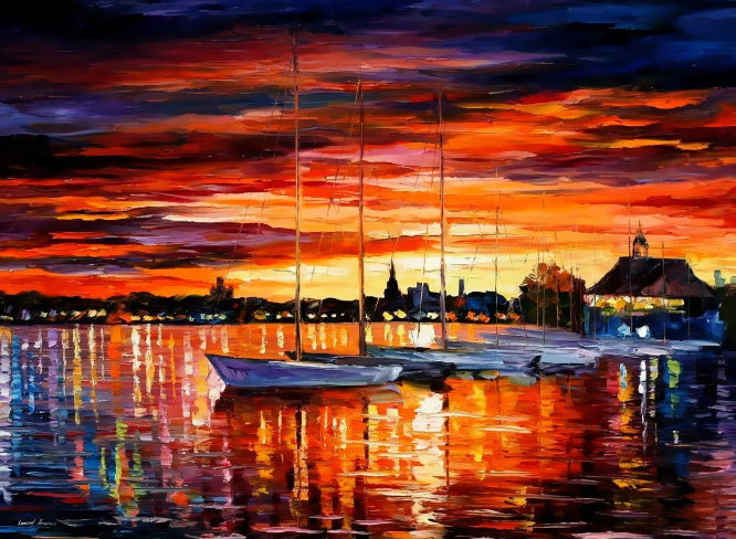 Prachtige Avondzon en Zee Schilderen op Nummers