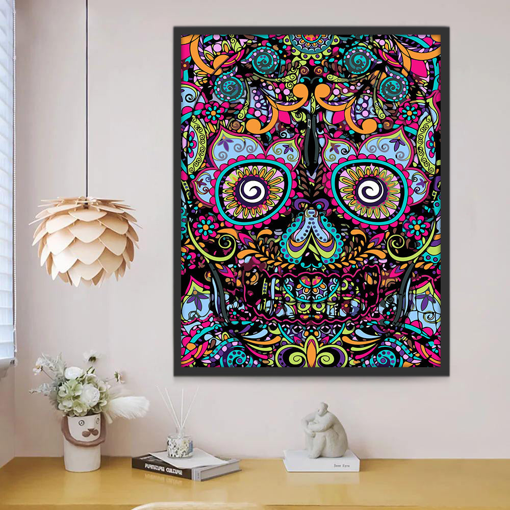 Psychedelisch Gedecoreerd Skelet Schilderen op Nummers