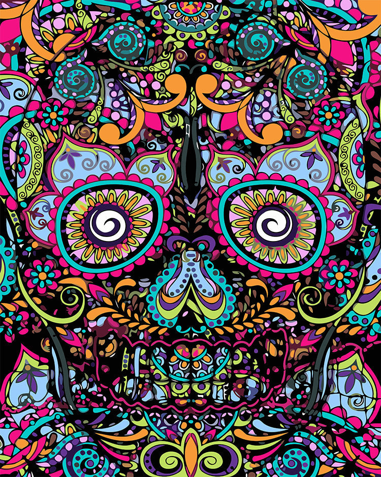 Psychedelisch Gedecoreerd Skelet Schilderen op Nummers