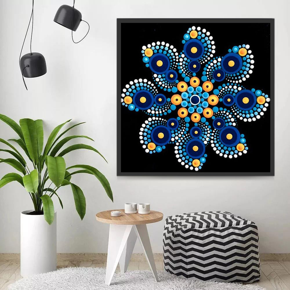 Puntjes Bloem-Mandala Schilderen op Nummers
