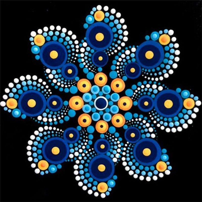 Puntjes Bloem-Mandala Schilderen op Nummers