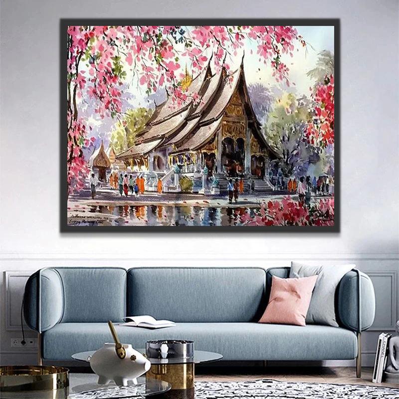 Qingtong Tempel Schilderen op Nummers