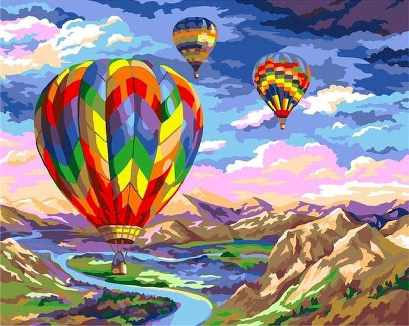 Regenboog Luchtballonnen Schilderen op Nummers