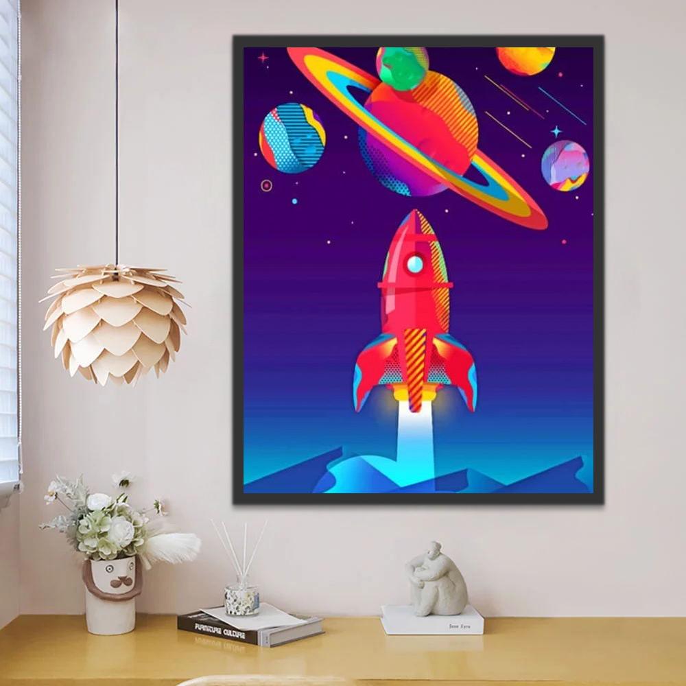 Rocket en Planeten Schilderen op Nummers