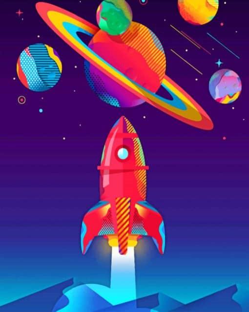 Rocket en Planeten Schilderen op Nummers