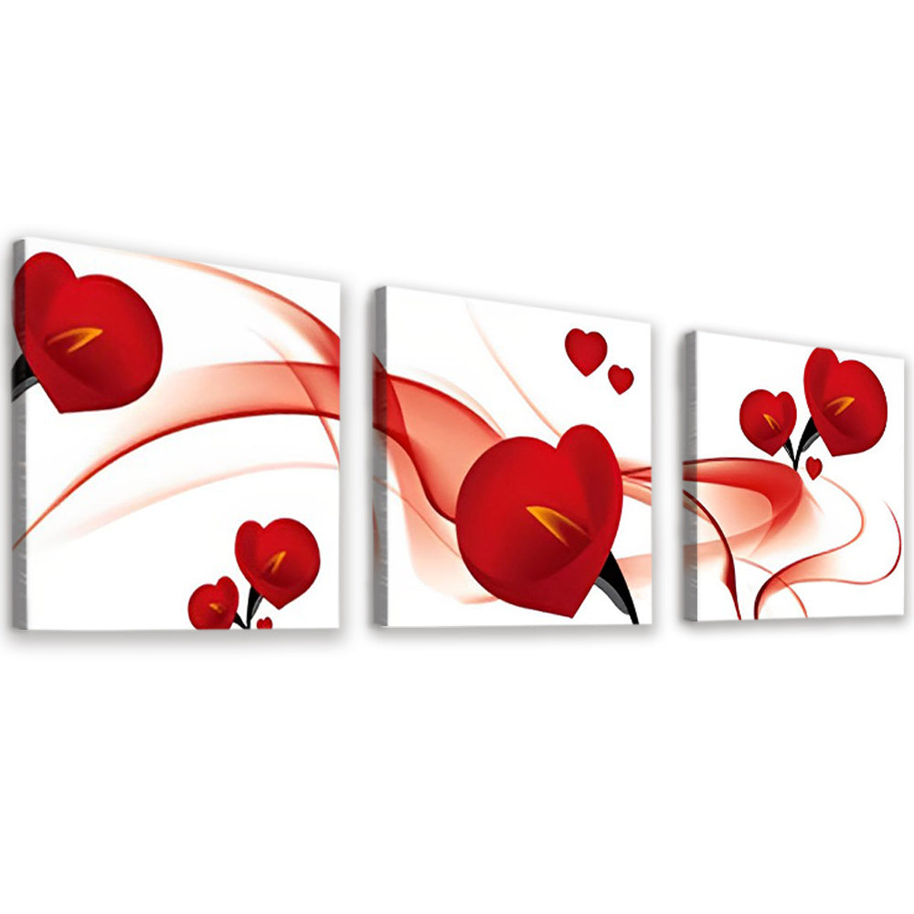 Rode Anthuriums 3 Platen Schilderen op Nummers