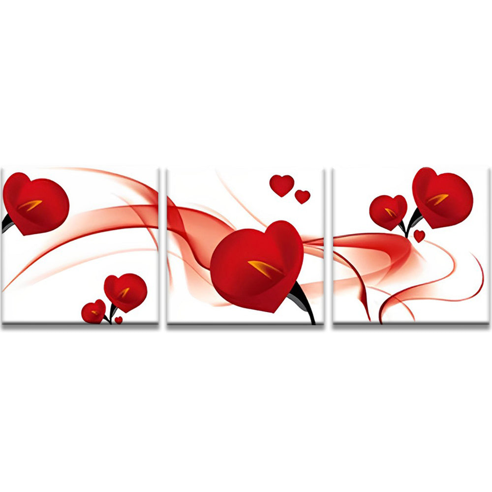 Rode Anthuriums 3 Platen Schilderen op Nummers
