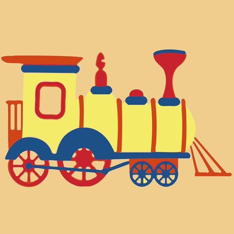 Rode en Gele Locomotief Schilderen op Nummers