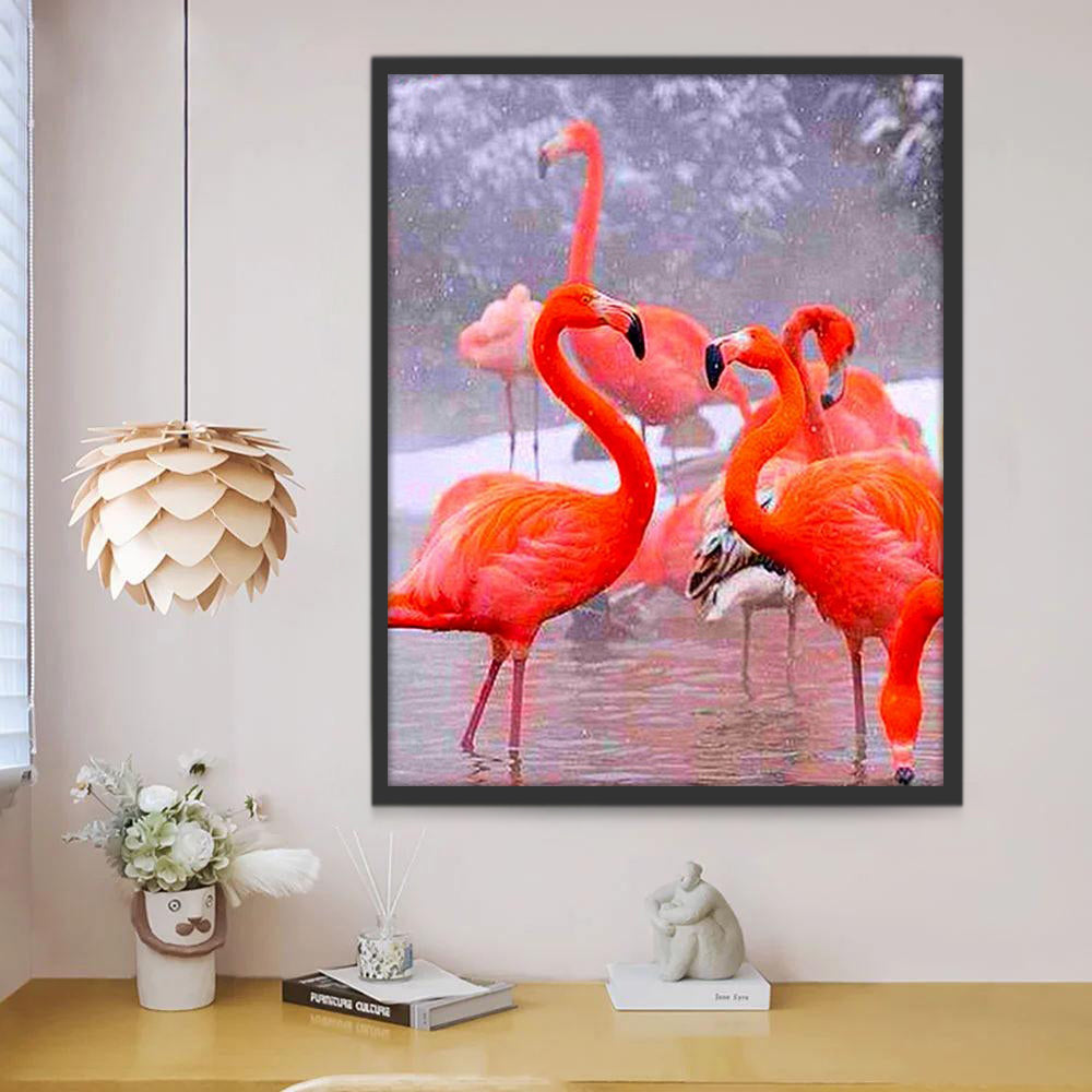 Rode Flamingos Schilderen op Nummers