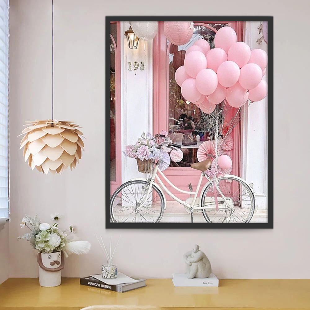 Romantische Fiets met Ballonnen Schilderen op Nummers