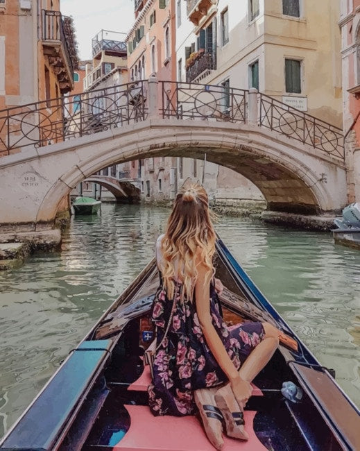 Romantische Vaart in Venetië Schilderen op Nummers