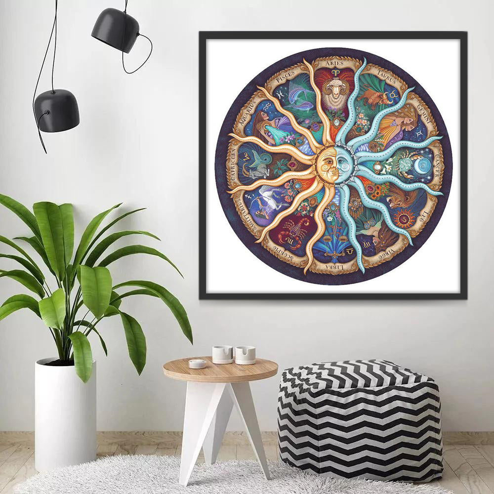Rond Mandala-Motief in Levendige Kleuren Schilderen op Nummers