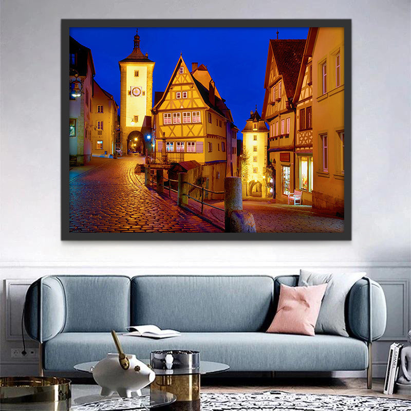 Rothenburg an der Tauber bij Nacht Schilderen op Nummers