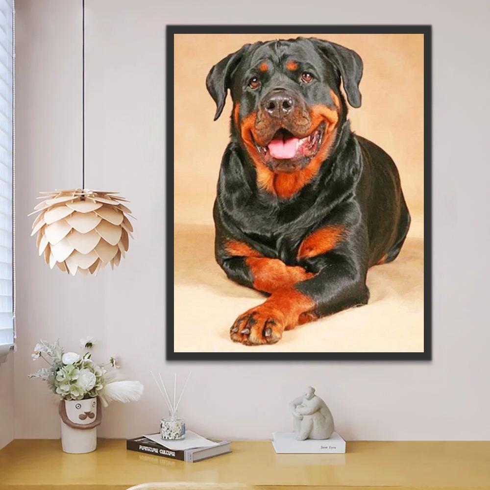 Rottweiler Hond Schilderen op Nummers