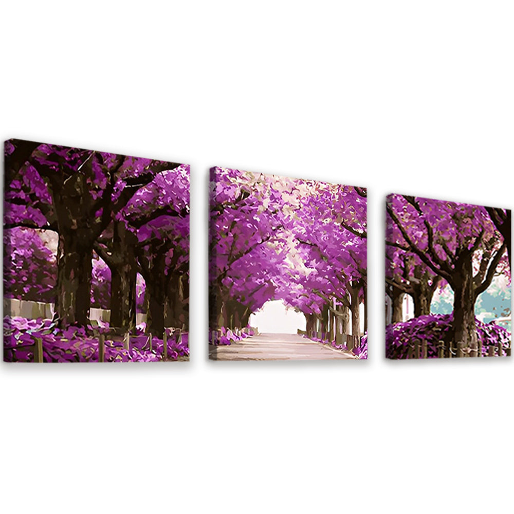 Roze Bomen 3 Platen Schilderen op Nummers