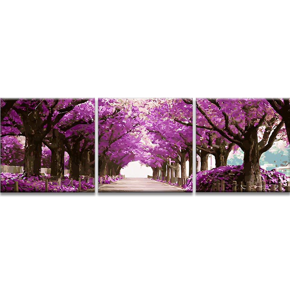 Roze Bomen 3 Platen Schilderen op Nummers