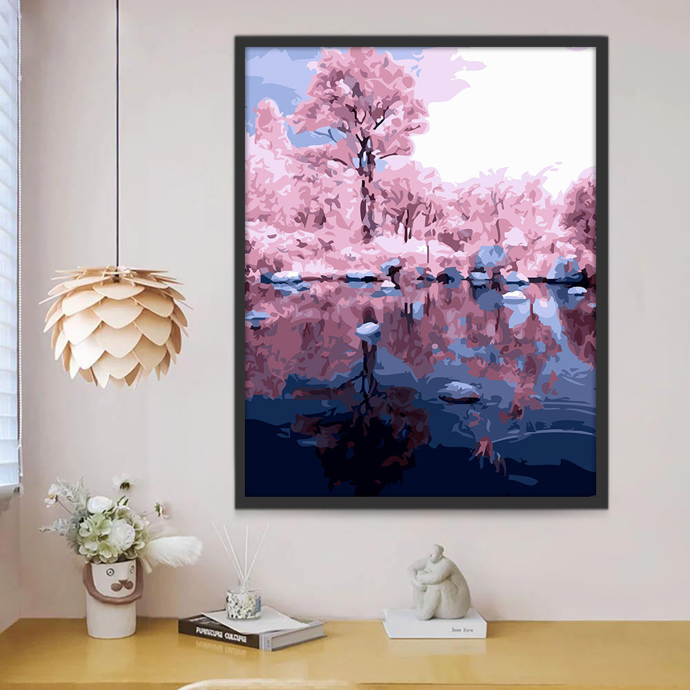 Roze Bomen en Meer Schilderen op Nummers