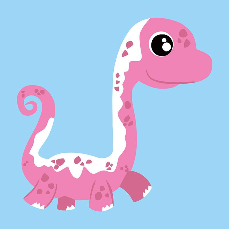 Roze Cartoon Dinosaurus Schilderen op Nummers Kinderen