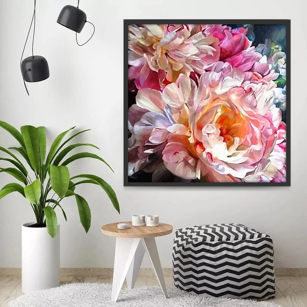 Roze en paarse bloemen Schilderen op Nummers