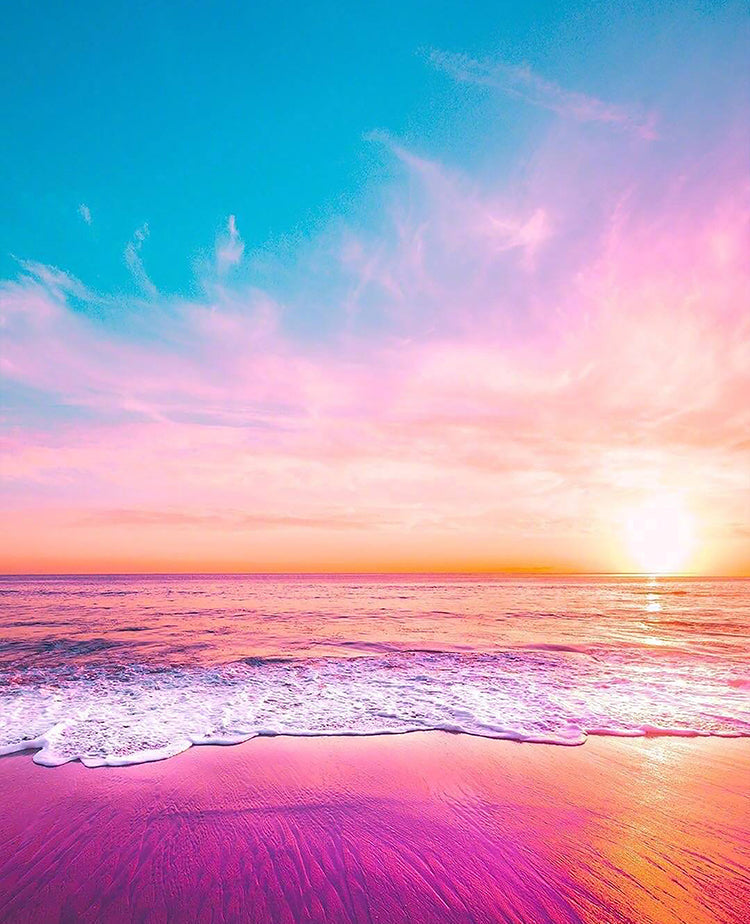 Roze en Paarse Wolken en Zee Schilderen op Nummers