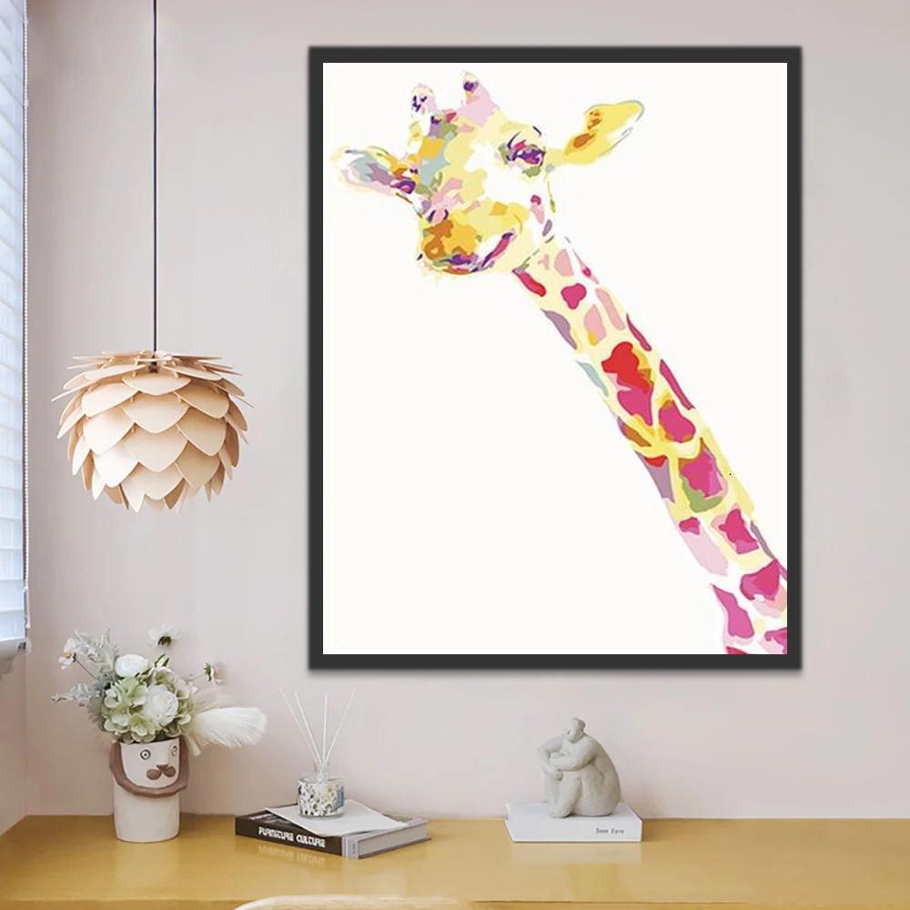 Roze Giraffe Schilderen op Nummers