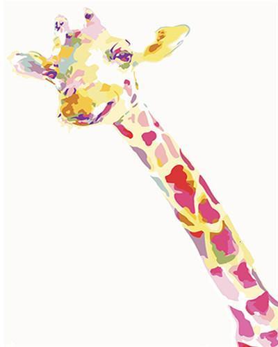 Roze Giraffe Schilderen op Nummers
