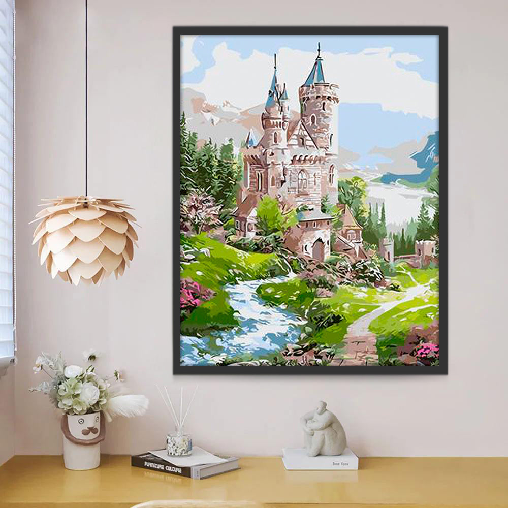 Roze Kasteel Schilderen op Nummers