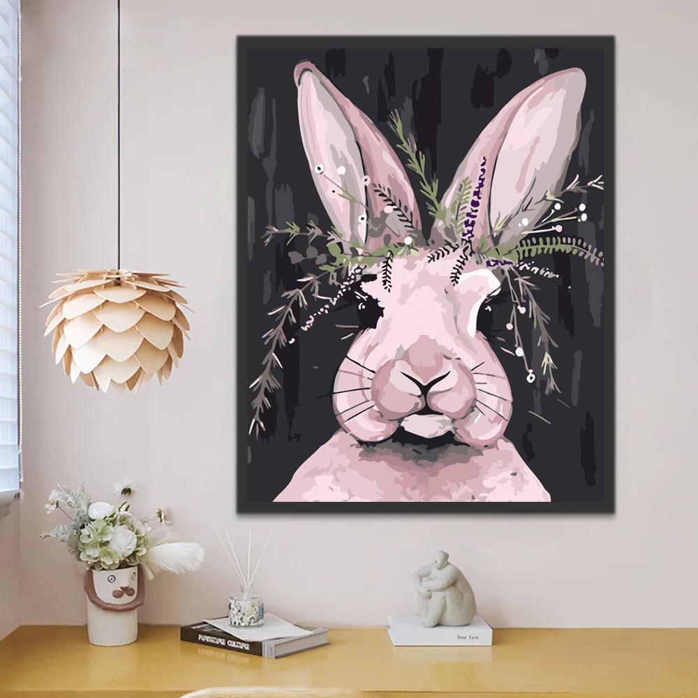 Roze Konijn Schilderen op Nummers