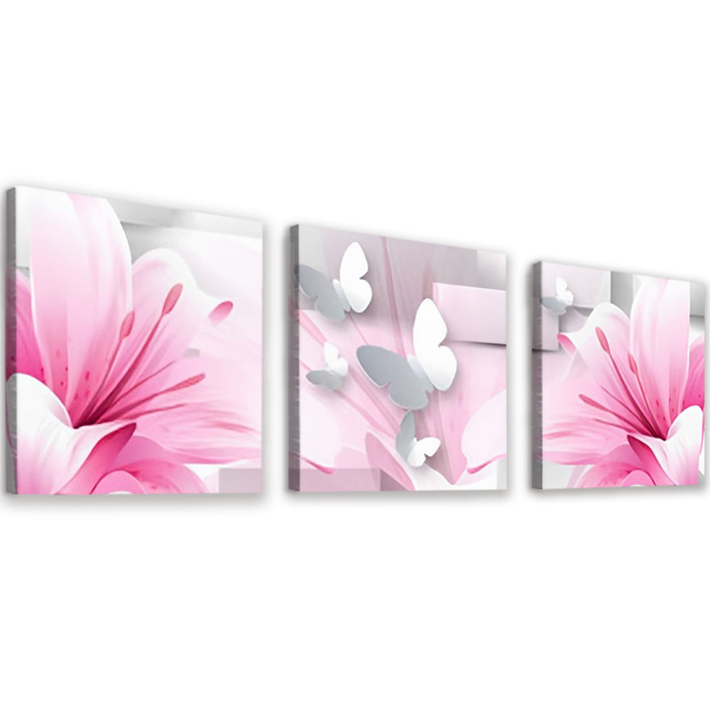 Roze Lelies 3 Platen Schilderen op Nummers
