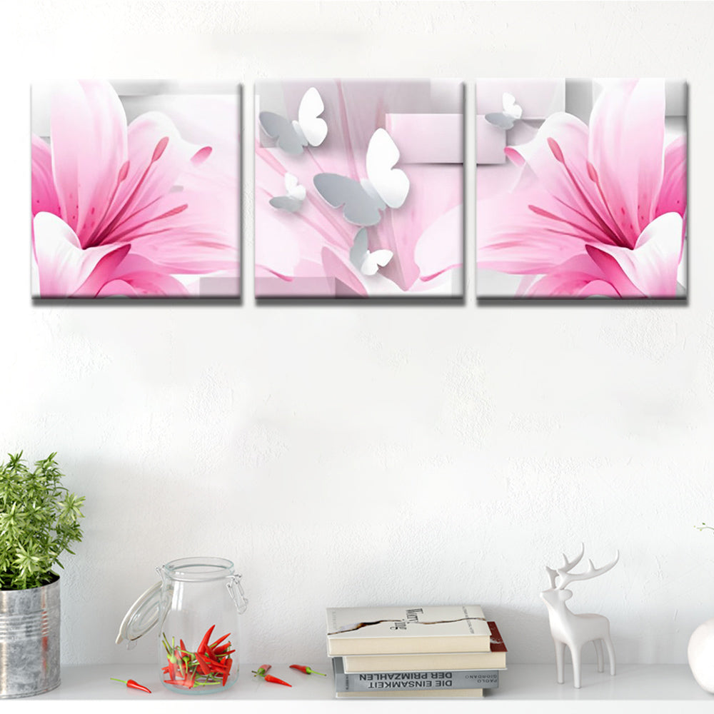 Roze Lelies 3 Platen Schilderen op Nummers