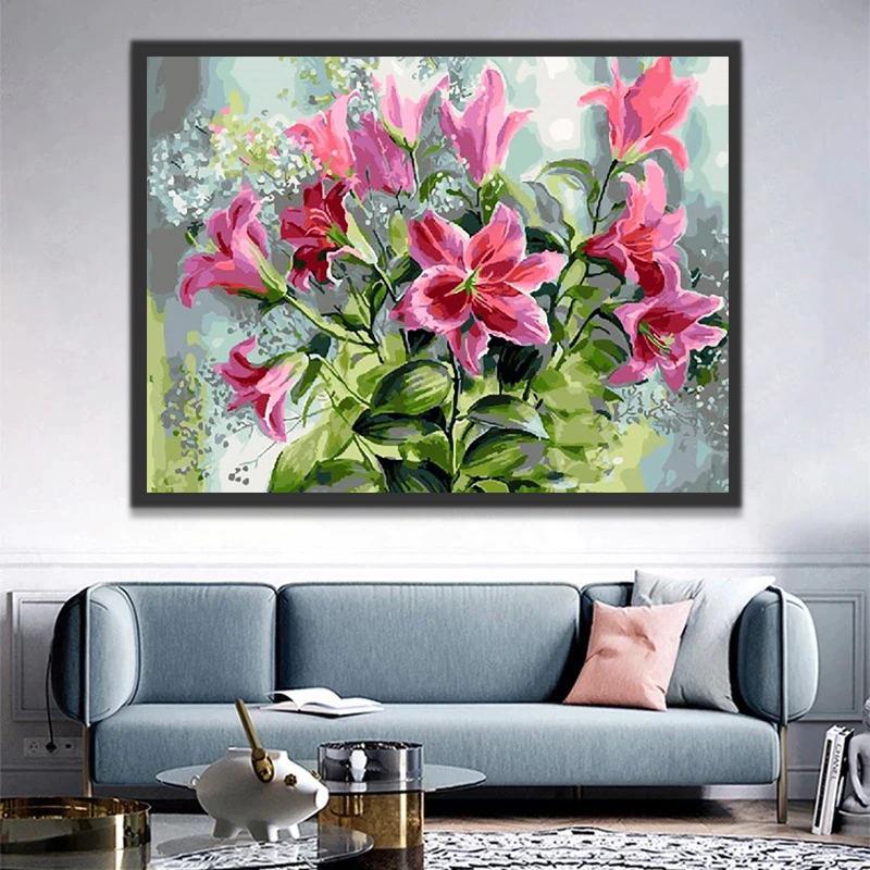 Roze Lelies Schilderen op Nummers
