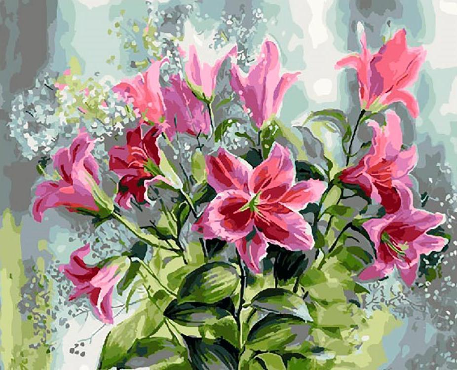 Roze Lelies Schilderen op Nummers