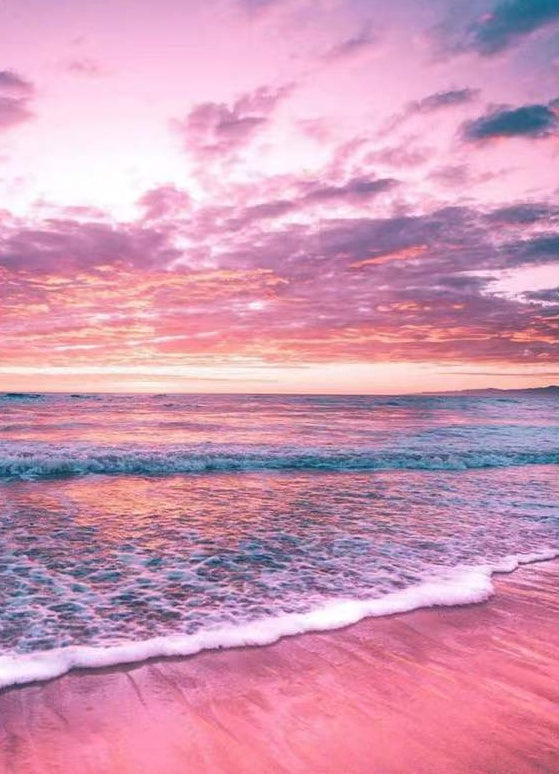 Roze Lucht en Strand Schilderen op Nummers
