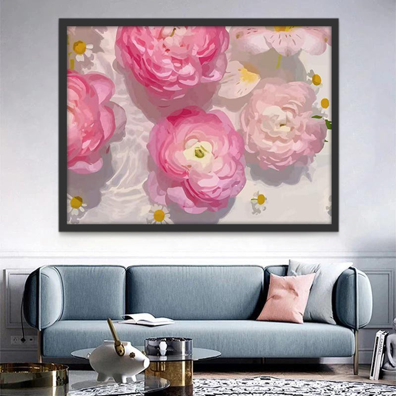 Roze Rozen en Madeliefjes Schilderen op Nummers