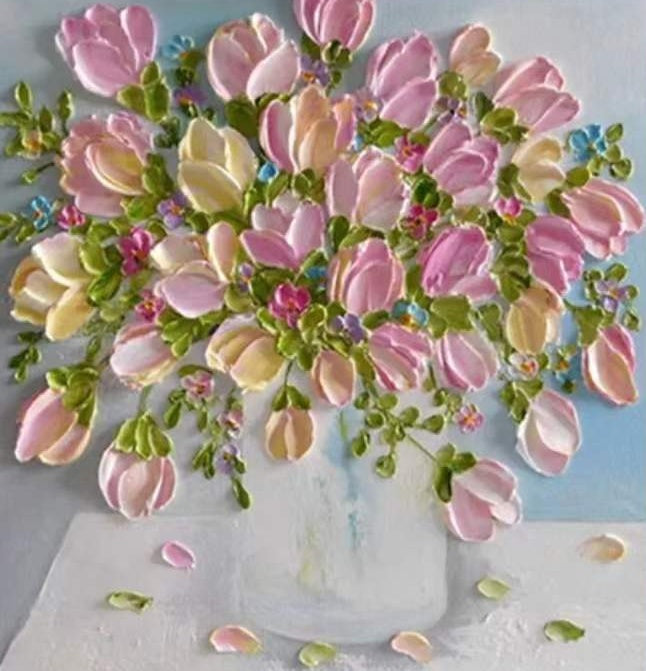 Roze tulp potbloem Schilderen op Nummers