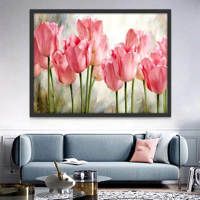 Roze tulpen Schilderen op Nummers
