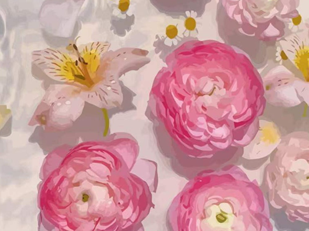 Rozen en Roze Bloemen Schilderen op Nummers