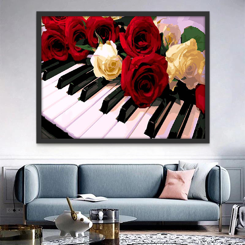 Rozen op de Piano Schilderen op Nummers