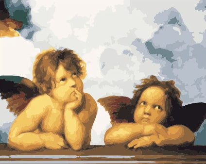 Rustige Engelkindertjes Schilderen op Nummers