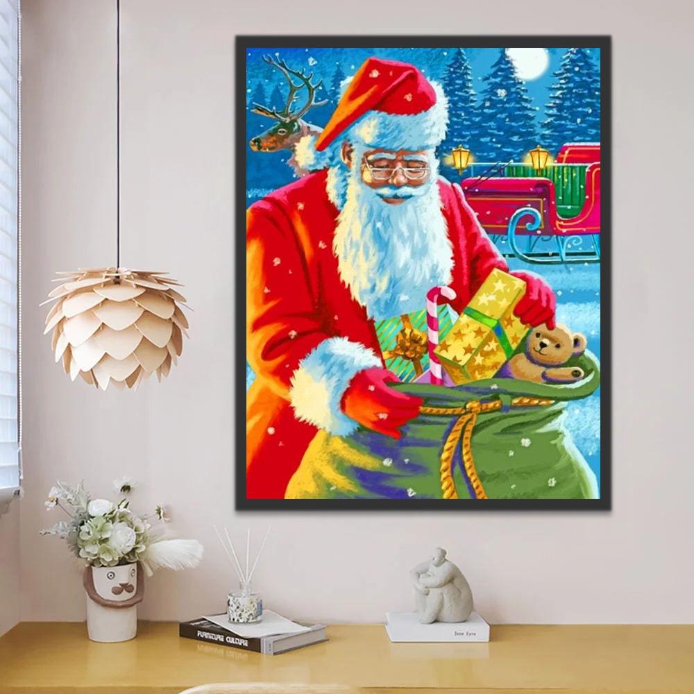 Santa Claus met Leuke Cadeautjes Schilderen op Nummers