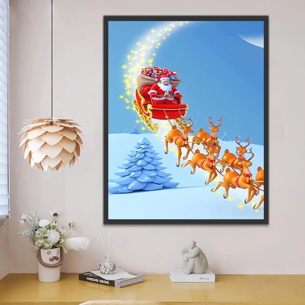 Santa Claus op de Slee Schilderen op Nummers