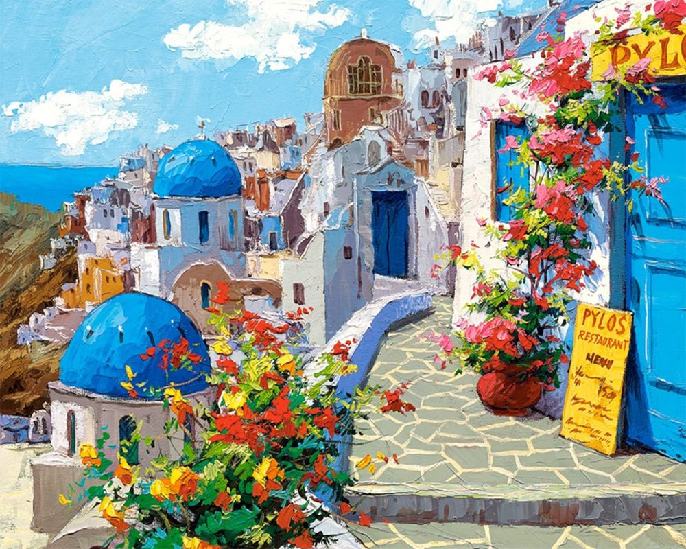Santorini in de Lente Schilderen op Nummers