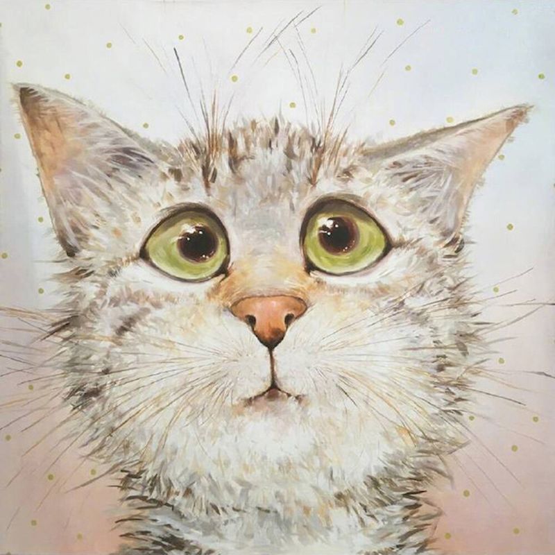 Schattig Cartoon Poesje Schilderen op Nummers